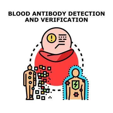Blood antibody detection testing and immune system verification Stock Illustration