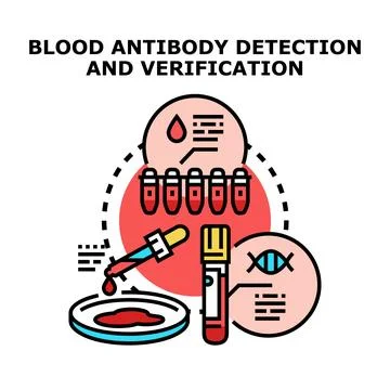 Blood antibody detection testing and research concept Illustrazione stock