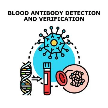 Blood antibody detection testing for immunity health research Stock Illustration