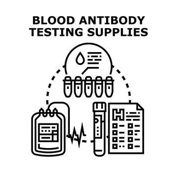 Blood antibody testing supplies concept vector illustration Stock Illustration