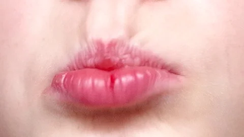 Blood on baby's lips Stock Footage 123861347