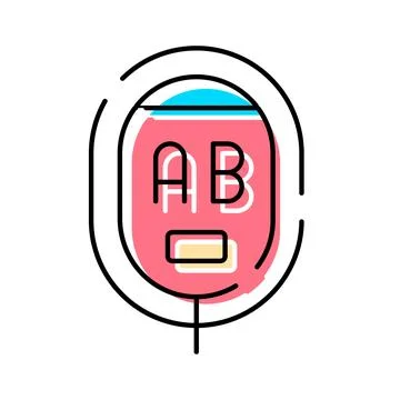 Blood bag with ab type for donation and transfusion Stock Illustration