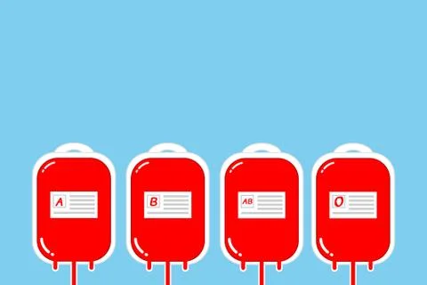 Blood bag on blue vector background design. Stock Illustration