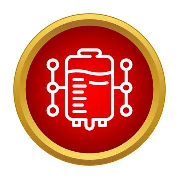 Blood bag icon connecting with data network points 스톡 일러스트