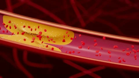Blood Breaking Into Eddies Downstream Of A Narrowing In The Artery Stock Footage 343254326