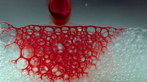Blood in bubbles soap murder Stock Footage 119127479
