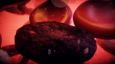 Blood cell inside human body. Nanomedecine concept. Realistic 4k animation. Stock Footage 244618638