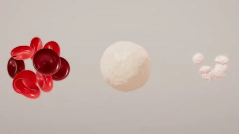 Blood cell types red white platelet comparison loop Stock-Footage 343188352