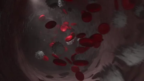 Blood cells flowing Stock Footage