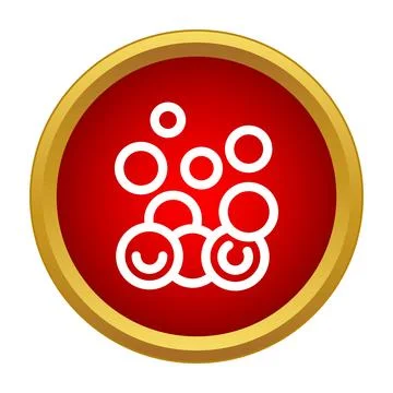 Blood cells or microorganisms icon in red circle Stock Illustration