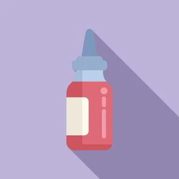 Blood check bottle icon flat vector. Corona test Stock Illustration