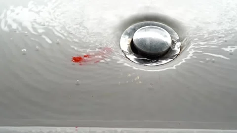Blood clot in the sink. Problem with gums. Stock Footage 244736934