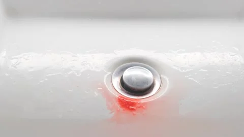 Blood clot in the sink. Problem with gums. Stock Footage 245366756