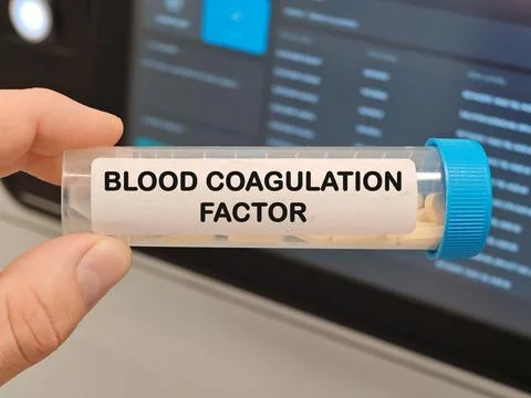 BLOOD COAGULATION FACTOR hematologic and coagulation effect for bleeding Stock Photos