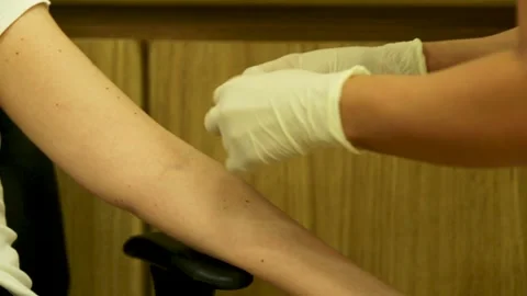 Blood collection process Stock Footage 130582181