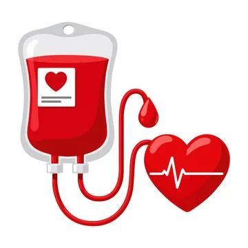 Blood Donation Bag with ECG Line Medical Healthcare Vector Illustration Ilustração Stock