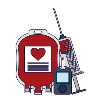 Blood donation campaign elements Stock Illustration