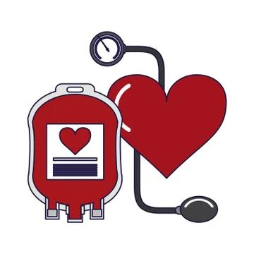 Blood donation campaign elements Stock Illustration