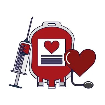 Blood donation campaign elements Stock Illustration