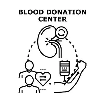 Blood donation center concept vector illustration Stock Illustration