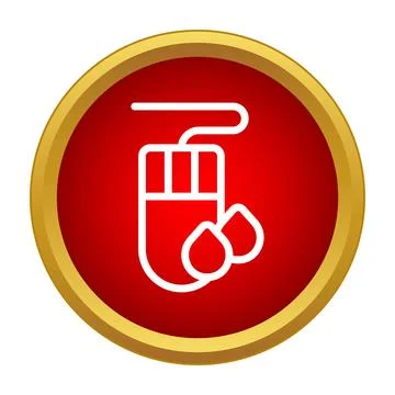 Blood donation computer mouse red circle icon Stock Illustration