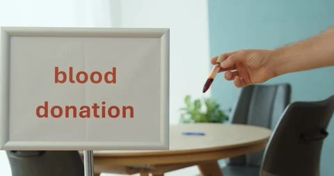 Blood Donation Concept with Blood Sample Stock Footage 344464082