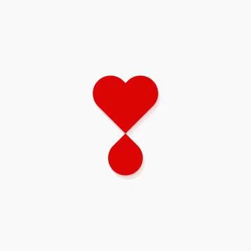 Blood donation flat style vector logo concept. Blood transfusion isolated red Stock Illustration