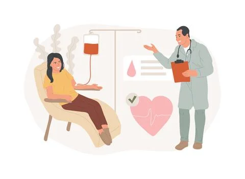Blood donation isolated concept vector illustration. Ilustración de archivo