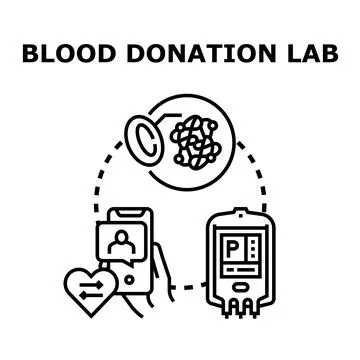 Blood donation lab analyzing plasma and red cells Stock Illustration