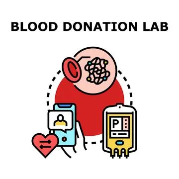 Blood donation lab analyzing plasma and red cells Stock Illustration