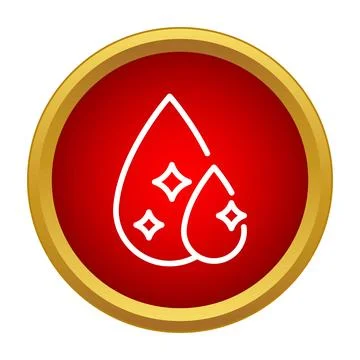 Blood donation red circle icon with drops Stock Illustration