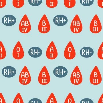 Blood donation seamless pattern with doodle elements. World blood donor day Stock Illustration