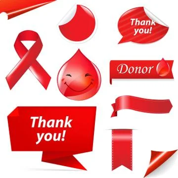 Blood donation set Stock Illustration