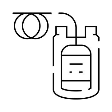 Blood donation transfusion process line icon concept 库存插图