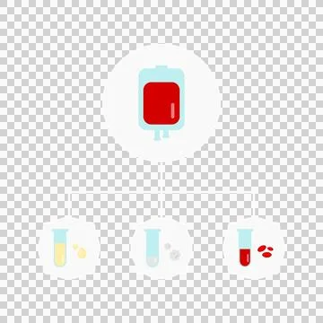 Blood donation transfusion separation process Stock Illustration