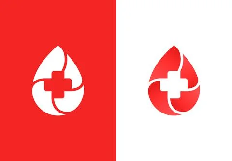 Blood donation vector logo design 스톡 일러스트