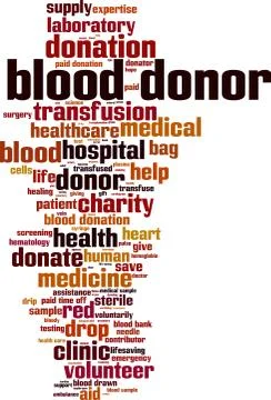 Blood donor word cloud Stock Illustration