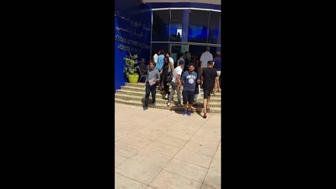 Blood Donors Queue Outside Blood Transfusion Center in Morocco Following Dea... Stock Footage 250237173