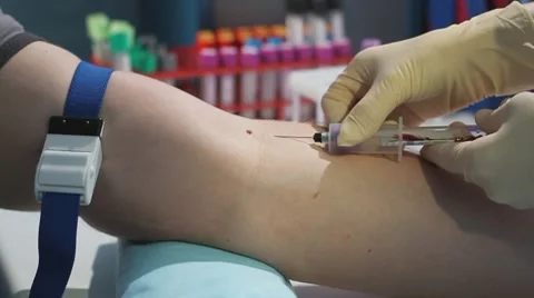 Blood draw. Donor. Stock Footage 10566209