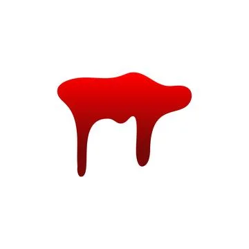 Blood drip cartoon. Halloween bloodstain isolated white background