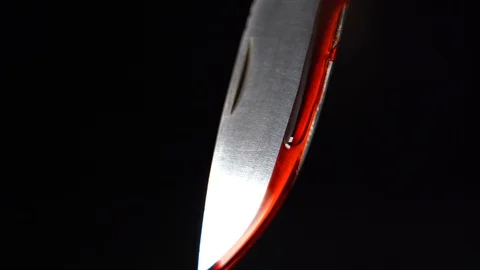Blood dripping from a blade Video stock 127216803