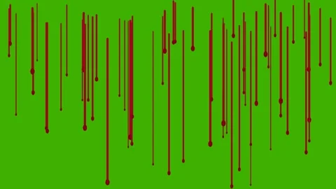 Blood dripping down on green screen for horror Halloween overlay 4K Stock Footage 336483630