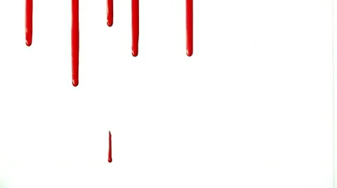 Blood dripping down over white Stock Footage 10760258