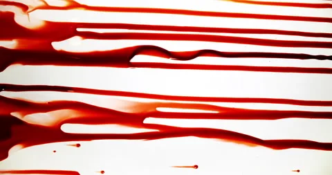 Blood dripping down on white background Stock Footage 142589084