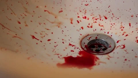 Blood dripping into sink Stock Footage 78561148