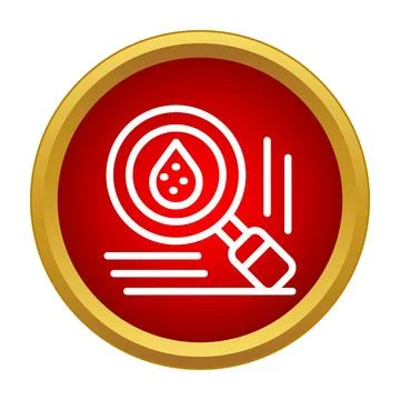 Blood drop analysis through magnifying glass for medical research Illustrazione stock