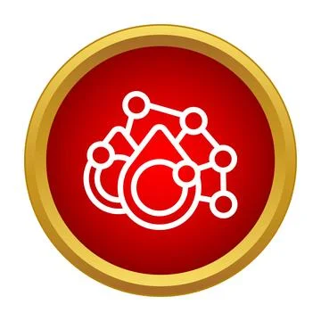 Blood drop and molecule structure red icon Ilustração Stock