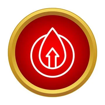 Blood drop with arrow up icon vector Stock Illustration