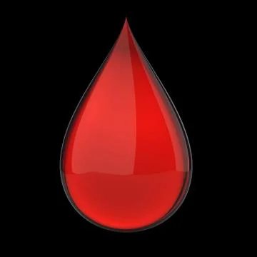 Blood drop on black Stock Illustration