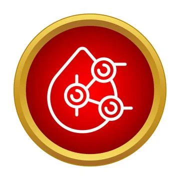 Blood drop cell analyzing molecules science icon Stock Illustration